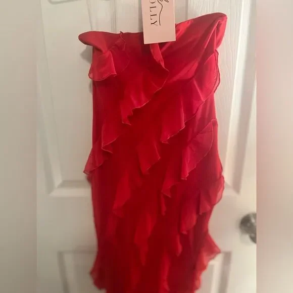 Oh Polly Nevali Bandeau Ruffle Dress NWT! - Picture 7 of 10